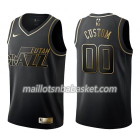 Maillot Homme Utah Jazz Personnalisable Nike Noir Gold Edition Swingman